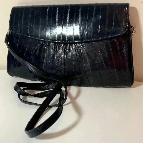Source Unknown, 100% eel skin, black bag in  very good used condition - Picture 1 of 10
